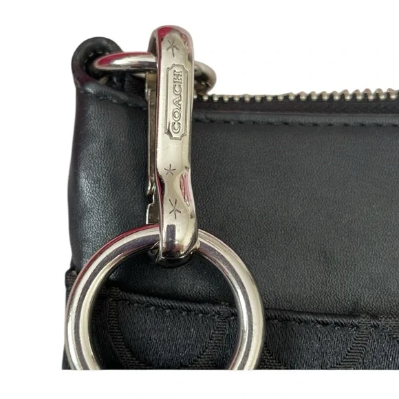 Coach Black Monogram Design Crossbody Satchel EUC with Top Blouse NO CALLOUTS. - Picture 10 of 11